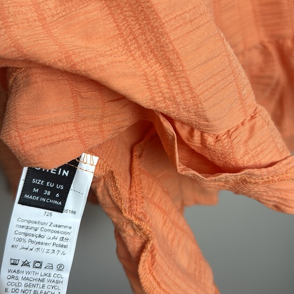 Orange Sleeveless Ruffle Tiered Open Back Bow Tie Sun Cami Dress Size M - Picture 4 of 6